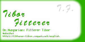 tibor fitterer business card